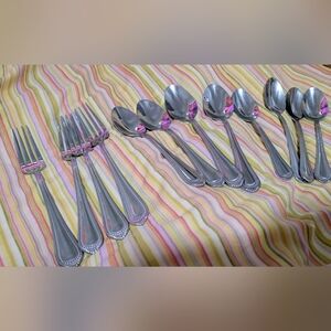 RARE WALLACE CHESHIRE PATTERN SILVERWARE SET OF 12 PCS HEAVY NICE CONDITION